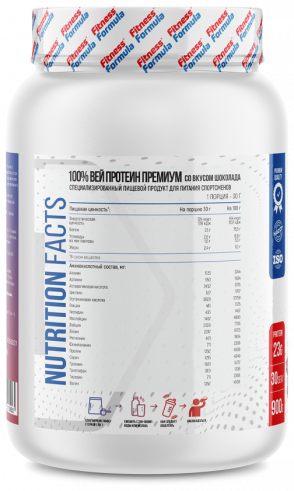 Fitness Formula 100% Whey Protein Premium, 100% Вей Протеин Премиум, 900 грамм