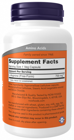 NOW L-Аргинин 700 мг, 180 капсул