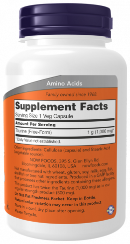 NOW Таурин 1000 мг, 100 капсул