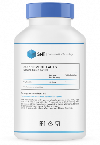 SNT Soy Lecithin, Соевый Лецитин, 180 капсул