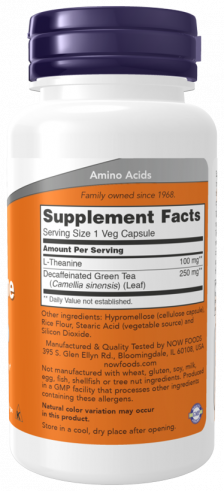 NOW L-Теанин 100 мг, 90 капсул