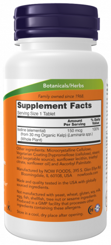 NOW Келп 150 мкг, 200 таблеток