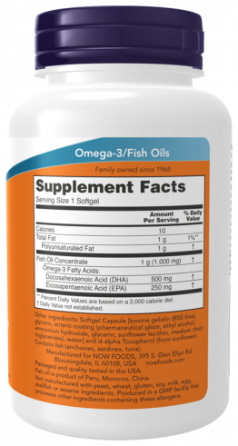 NOW Докозагексаеновая кислота 500, 90 капсул