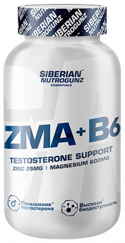 Siberian Nutrogunz ZMA+B6, 60 капсул