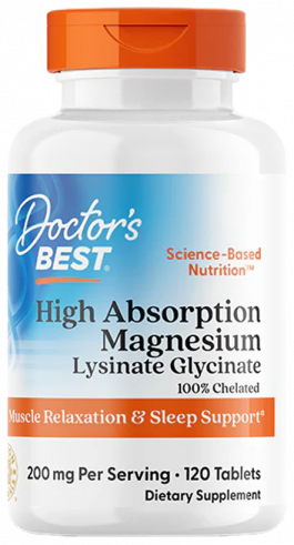 Doctor's Best High Absorption Magnesium, Магния Хелат, 120 таблеток