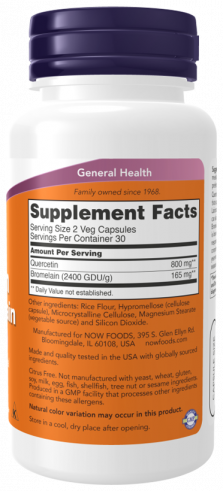 NOW Quercetin with Bromelain, 60 капсул