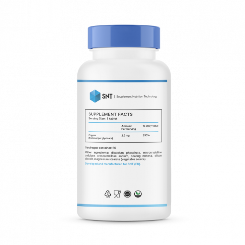 SNT Chelated Copper, Хелатированная медь, 60 таблеток